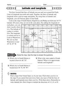 There are two longitude and latitude worksheets included in the pack to support understanding of what's covered in the powerpoint. Latitude and Longitude Worksheet for 5th - 6th Grade | Lesson Planet
