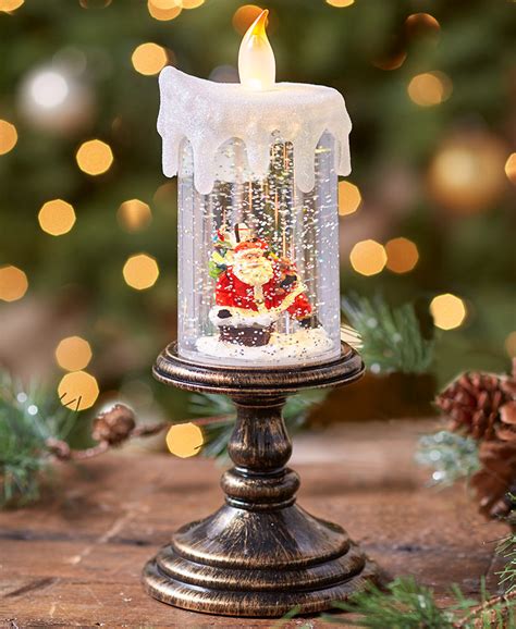 Lighted Holiday Candle Snow Globes Kar Küresi Mumlar Noel