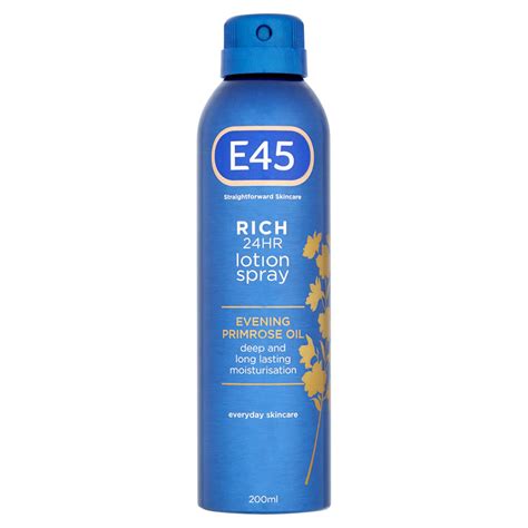 E45 Rich 24 Hour Evening Primrose Oil Lotion Spray 200ml Wilko