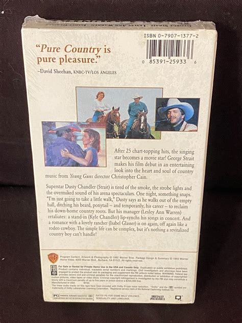 PURE COUNTRY VHS 1992 GEORGE STRAIT LESLEY ANN WARREN ISABEL GLASSER