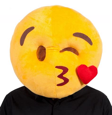 Kissing Emoji Face Mask Masks Mega Fancy Dress