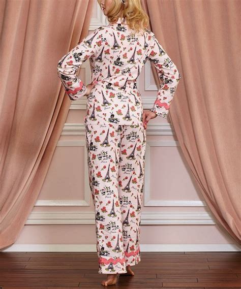 Jessie Steele Pink Parisian Toile Pajamas Women Pajamas Women Pajama Set Women Clothes For