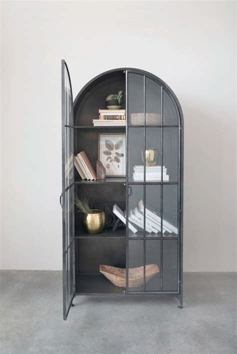 Black Arched Bookcase Metal Cabinet Bookcase Decor Metal Bookcase