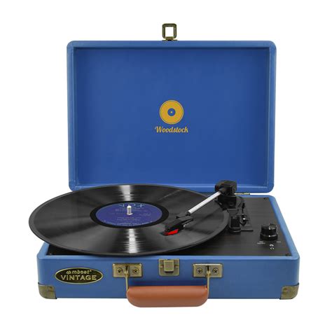 Buy Mbeat Woodstock Blue Retro Record Player Online Rockit Record Players