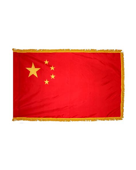 China Flag 3 X 5 Ft Indoor Display Flag With Gold Fringe