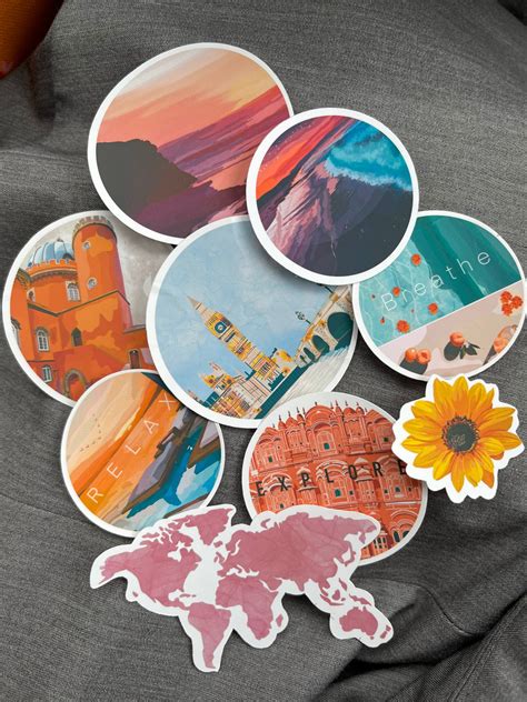 Travel Sticker Pack Sticker Aesthetic Sticker Set Vinyl Etsy