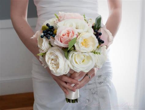 ivory and blush pink rose garden wedding bouquet 2426561 weddbook