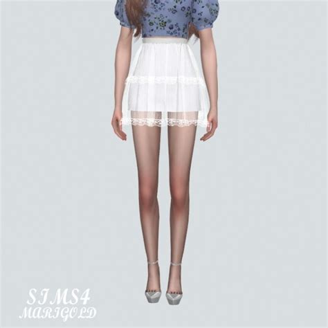 Lace Tiered Sha Mini Skirt At Marigold Sims 4 Updates