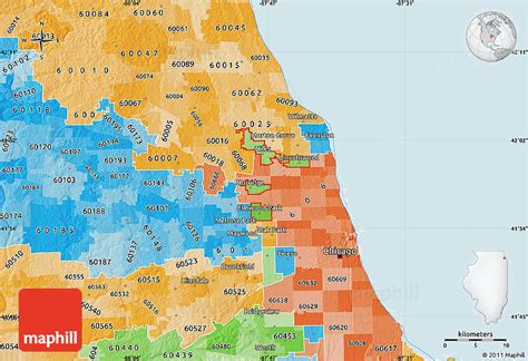 Political Shades Map Of Zip Codes Starting With 607