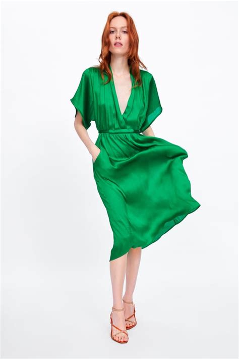 Emerald Green Dress Zara Dresses Images 2022