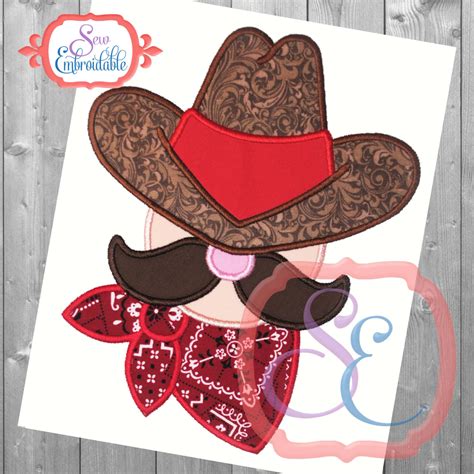 Cowboy Up Applique Design For Machine Embroidery Western Etsy