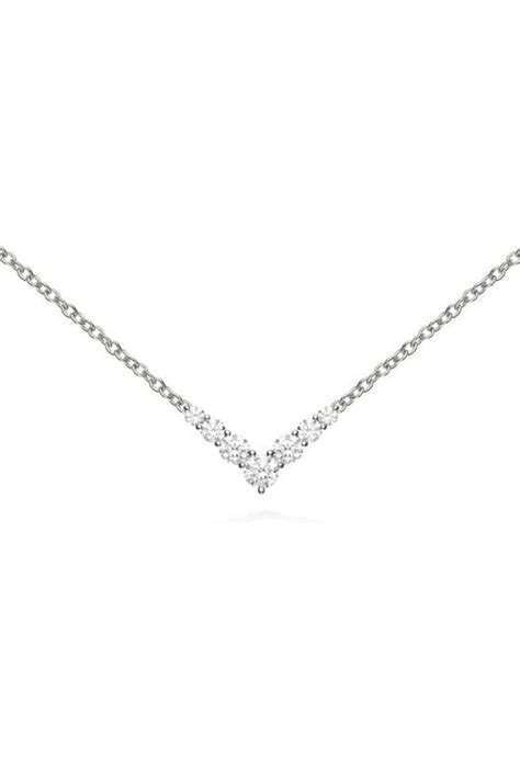 MELISSA KAYE Mini Aria Diamond Necklace White Gold WHITE GOLD