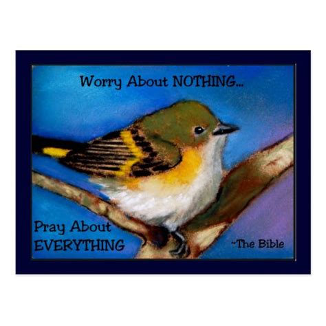 Pray No Worry Bible Bird Postcard Zazzle