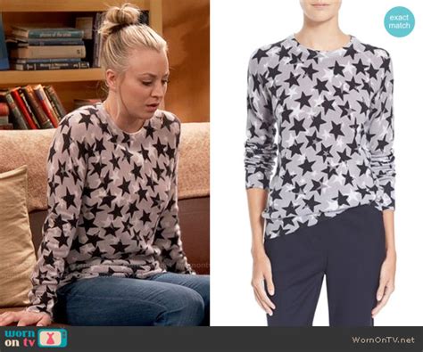 Wornontv Pennys Grey Star Print Sweater On The Big Bang Theory