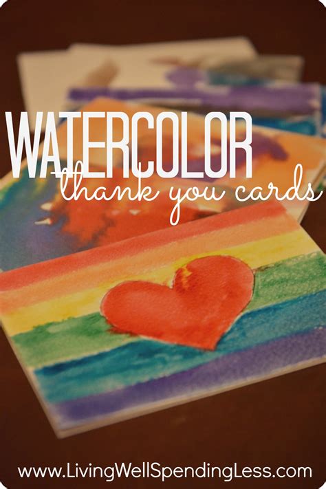 Watercolor birthday card tutorial part 2 | fun and easy birthday card ideas. DIY Watercolor Thank You Cards - Living Well Spending Less