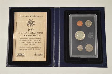 Silver Coin Set 1969 United States Mint Silver Proof Set Historic Us Collection Includes