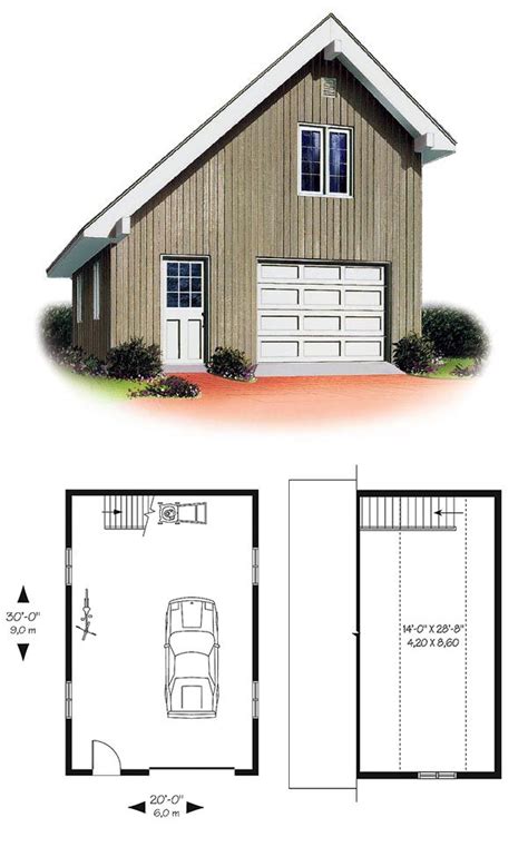 Plan 65238 Saltbox Style 1 Car Garage Garage Loft Loft Plan