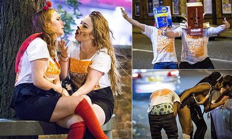 Drunken Students In Manchester Swig From Vodka Bottles In The Street Daily Mail Online