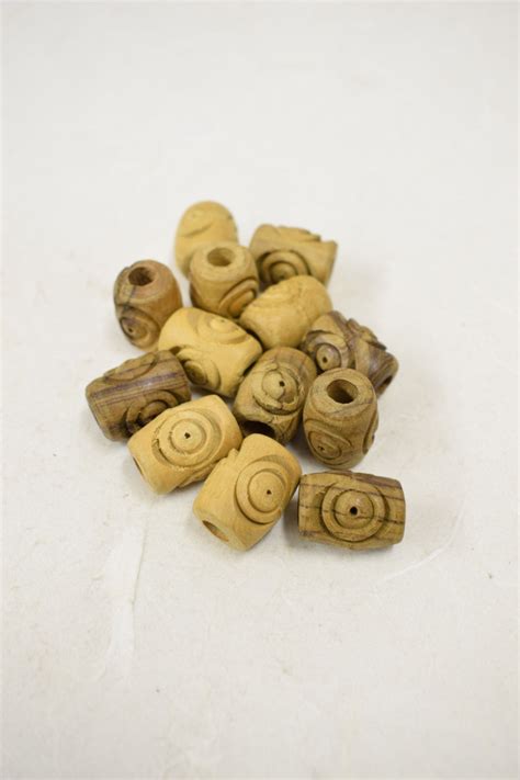 Beads Olive Wood Carved Barrel Beads 18mm