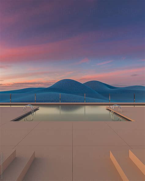 Fantasy Luxury Pool At Sunset By Stocksy Contributor Javier Pardina