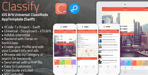 Classify Ios 8 9 Universal Classifieds App Template Swift Premium Scripts Plugins And Mobile