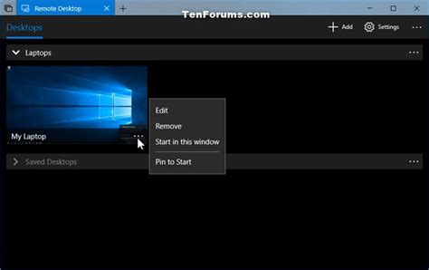 Add Remote Desktop Connection In Remote Desktop App On Windows 10 Pc