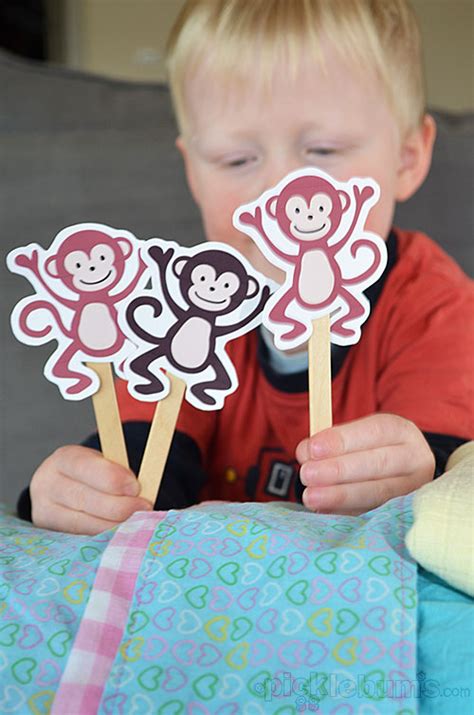 Five Cheeky Monkeys Printable Puppets And A Crocodile Too Picklebums