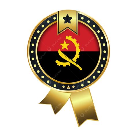 Angola Round Badge Flag Vector, Angola, Angola Flag, Angola National