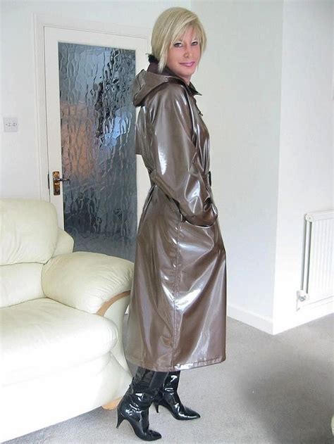 lovely grey pvc mac rainwear fashion rain wear raincoats for women