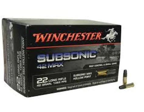 Balas Winchester Subsonic Calibre 22 Lr Punta Hueca