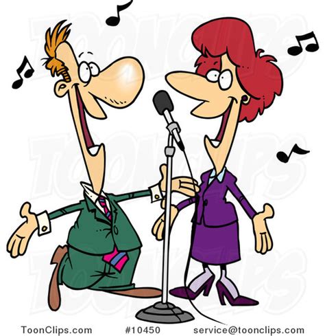 Cartoon Couple Singing 10450 By Ron Leishman