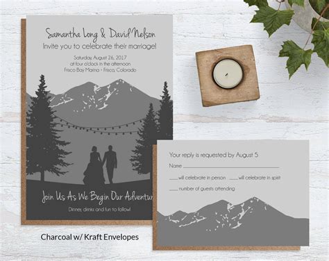 Mountain Wedding Invitation Sets ~ Forest Wedding Invitations