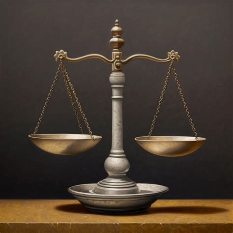 Premium Ai Image A Metal Balance Scale Of Justice In The Style Of