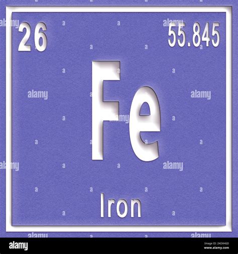 Iron Chemical Element Sign With Atomic Number And Atomic Weight