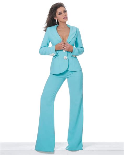 Jovani Dress 02637 Turquoise Two Piece Evening Suit Evening Pant