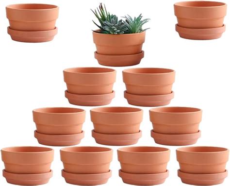 Yishang 35 Inch Shallow Terra Cotta Pots With Saucertray