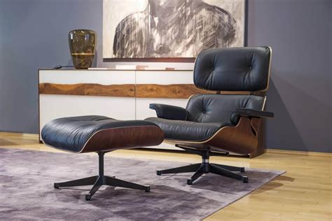 Original vitra eames lounge chair xl mit ottoman. Sessel Lounge Chair Leder Premium Schwarz Nussbaum mit ...