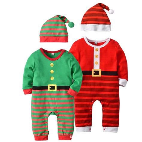 Christmas Rompers Newborn Autumn 2018 Cotton Long Sleeve Red Green