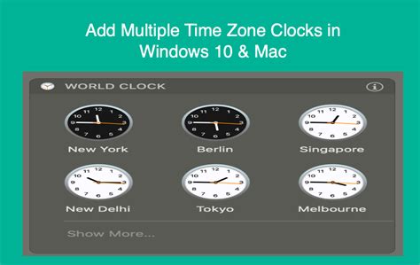 How To Add Multiple Time Zone Clocks In Windows 10 Webnots