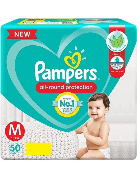 Pampers All Round Protection Pants Medium Size Baby Diapers Md 50