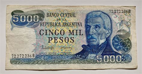 Billete Argentina 5000 Pesos 1977 83 Mbc Numisfera