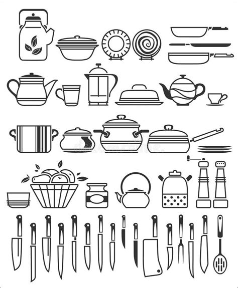 Herramientas Y Utensilios De La Cocina Ejemplo Del Vector Ilustración