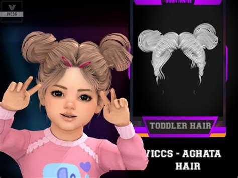 Viccs X Backtrack Simblreen T Agatha Hair For Toddlers The Sims 4