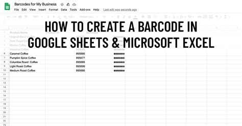 How to Create a Barcode In Google Sheets & Microsoft Excel - Barcode Blog