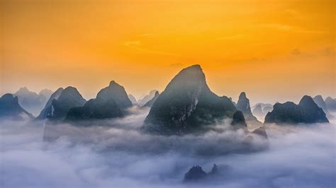 Karst Mountains In Guilin And Lijiang River National Park 高清壁纸 浮云网