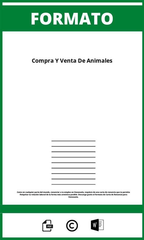 Formato Para Compra Y Venta De Animales 2024