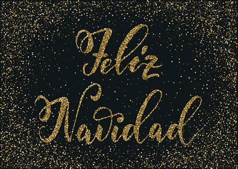 Vectores De Feliz Navidad Gold Glitter Spanish Merry Christmas E