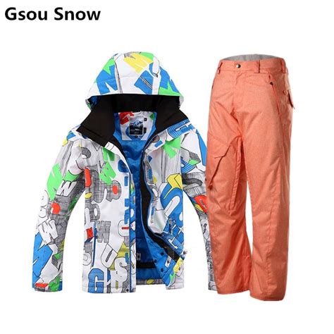 Gsou Snow Original Winter Mens Waterproof Ski And Snowboard Suit Skiing