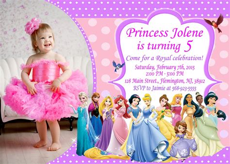 Disney Princess Invitation Birthday Party By Forlittlekids On Etsy