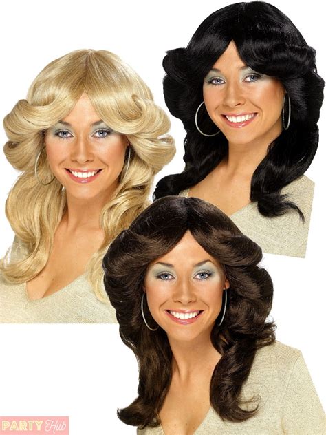 Ladies 70s Flick Wig Adults Farrah Fawcett Charlie Angels Fancy Dress Accessory Angel Fancy